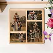 Personalisierbares Foto Holzbild mit 4 Fotos