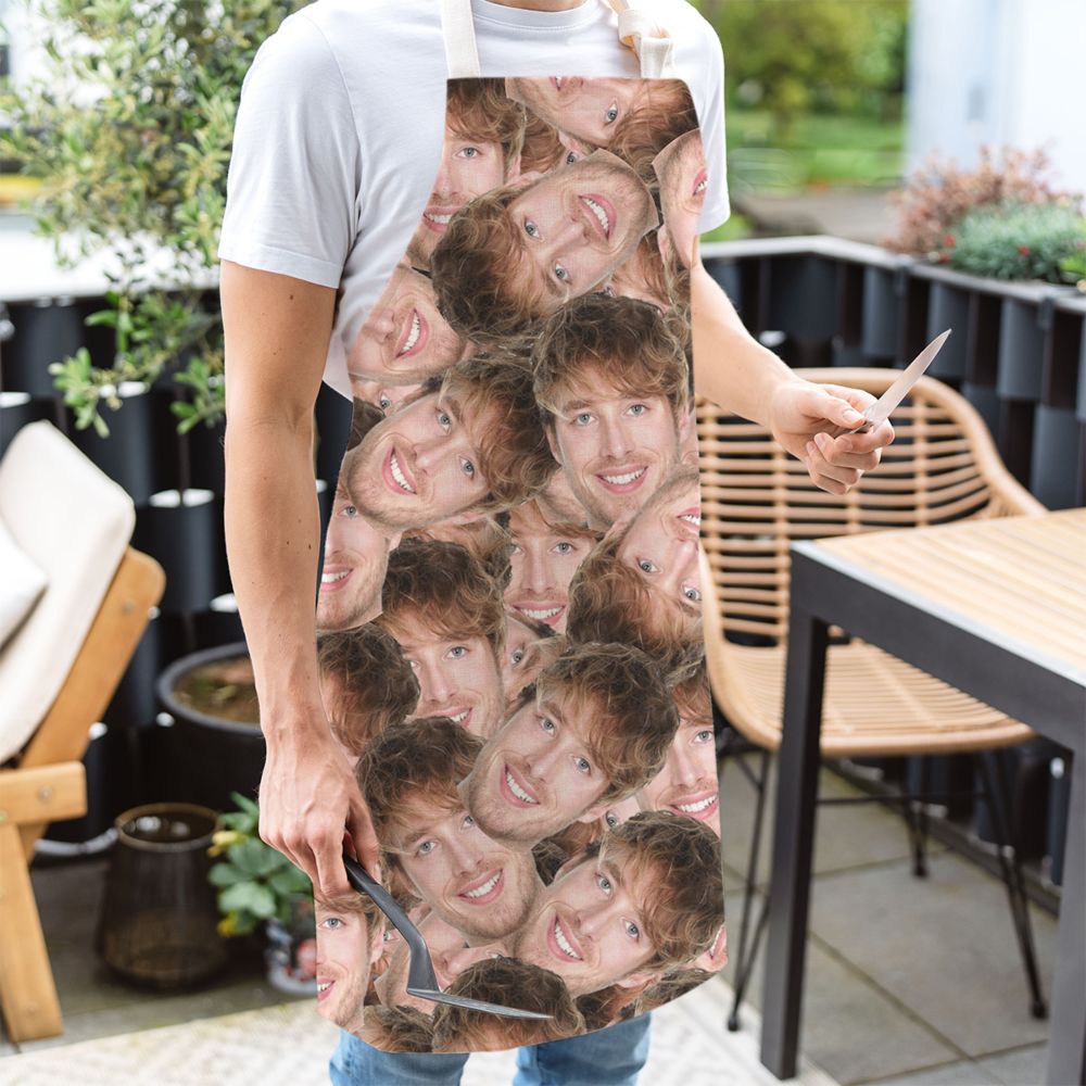 Personalisierbare Kochschürze mit Gesicht