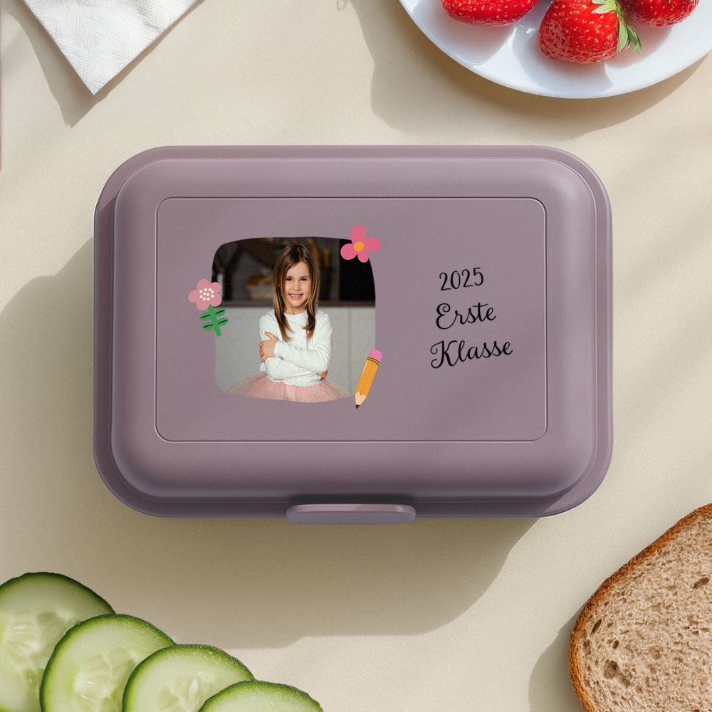 Personalisierbare Brotdose mit Foto und Text