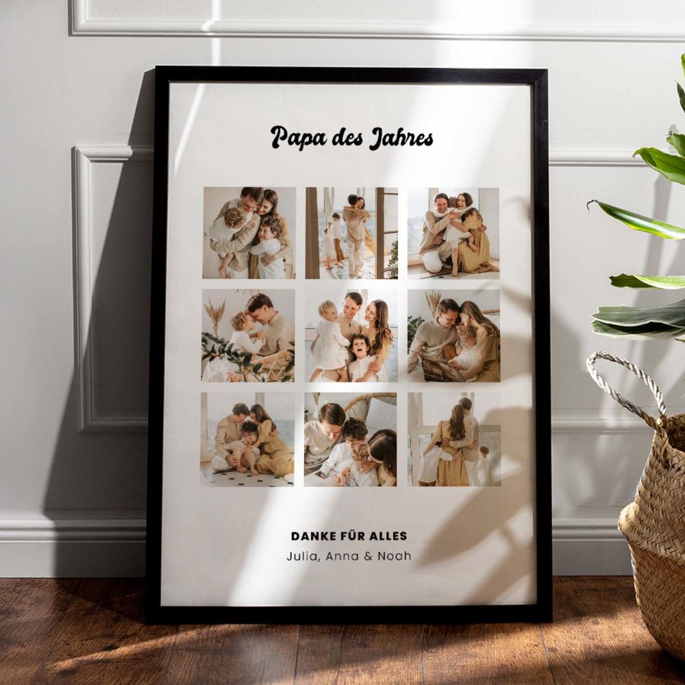 Personalisierbares Poster Fotocollage mit Text