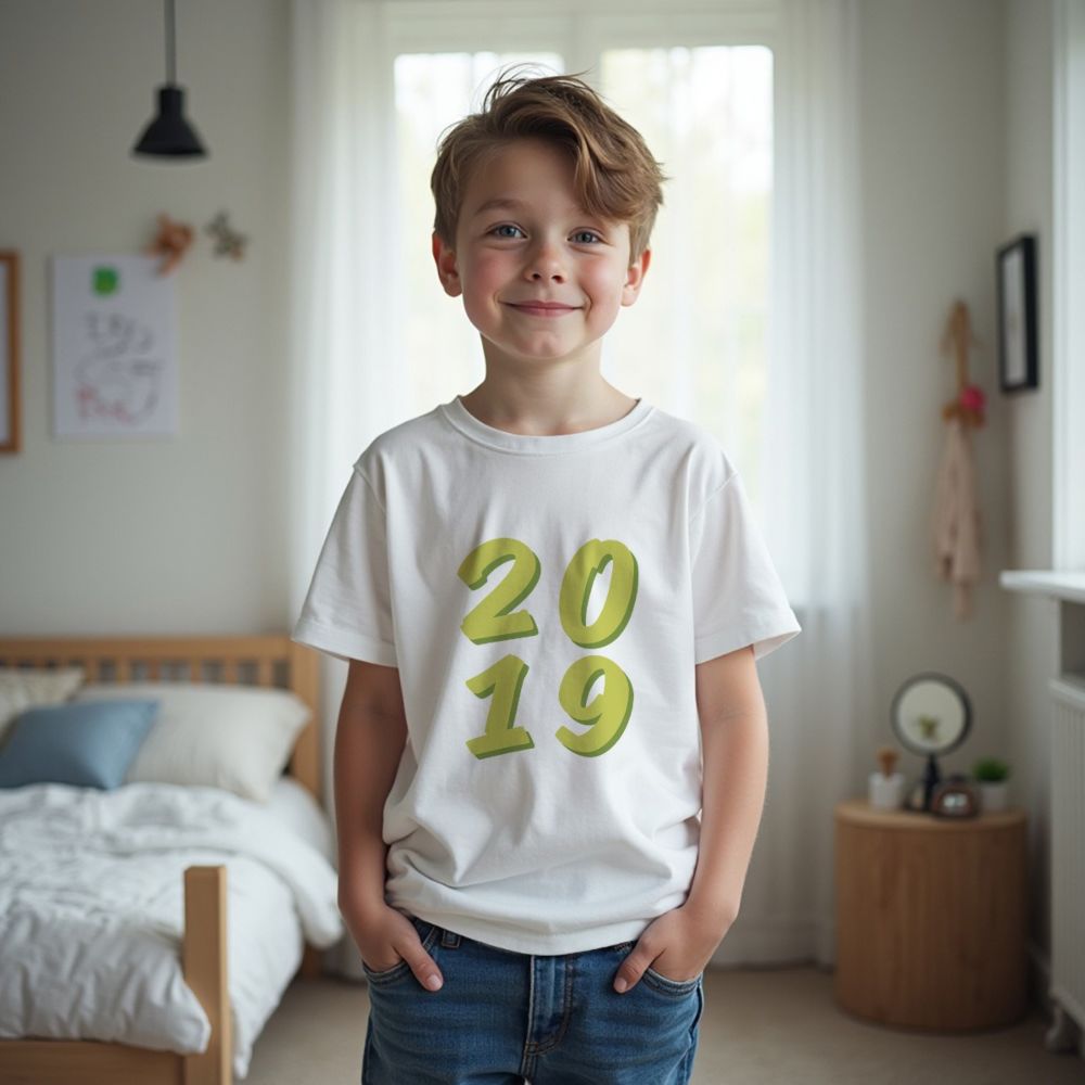Personalisierbares Kinder T-Shirt Jahreszahl