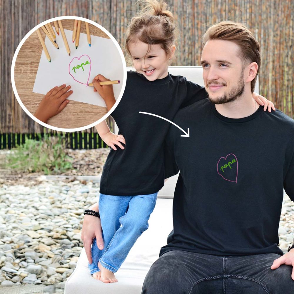 Personalisierbares T-Shirt mit deiner Zeichnung vorne