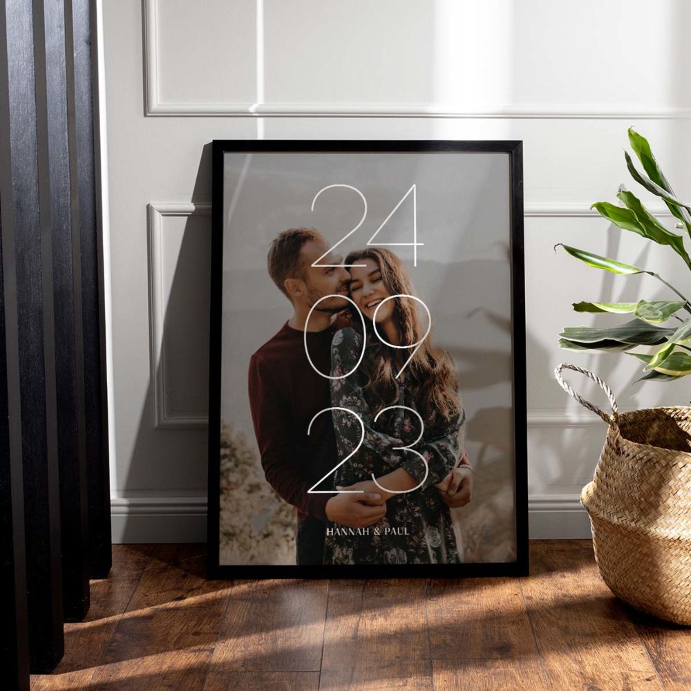 Personalisierbares Poster mit Datum und Namen