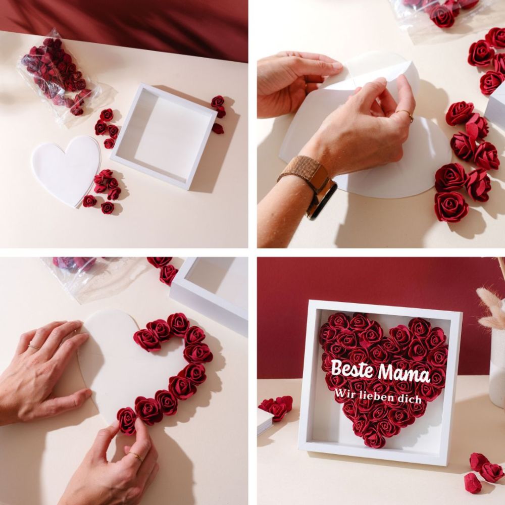 Personalisierbare Rosenbox mit Text