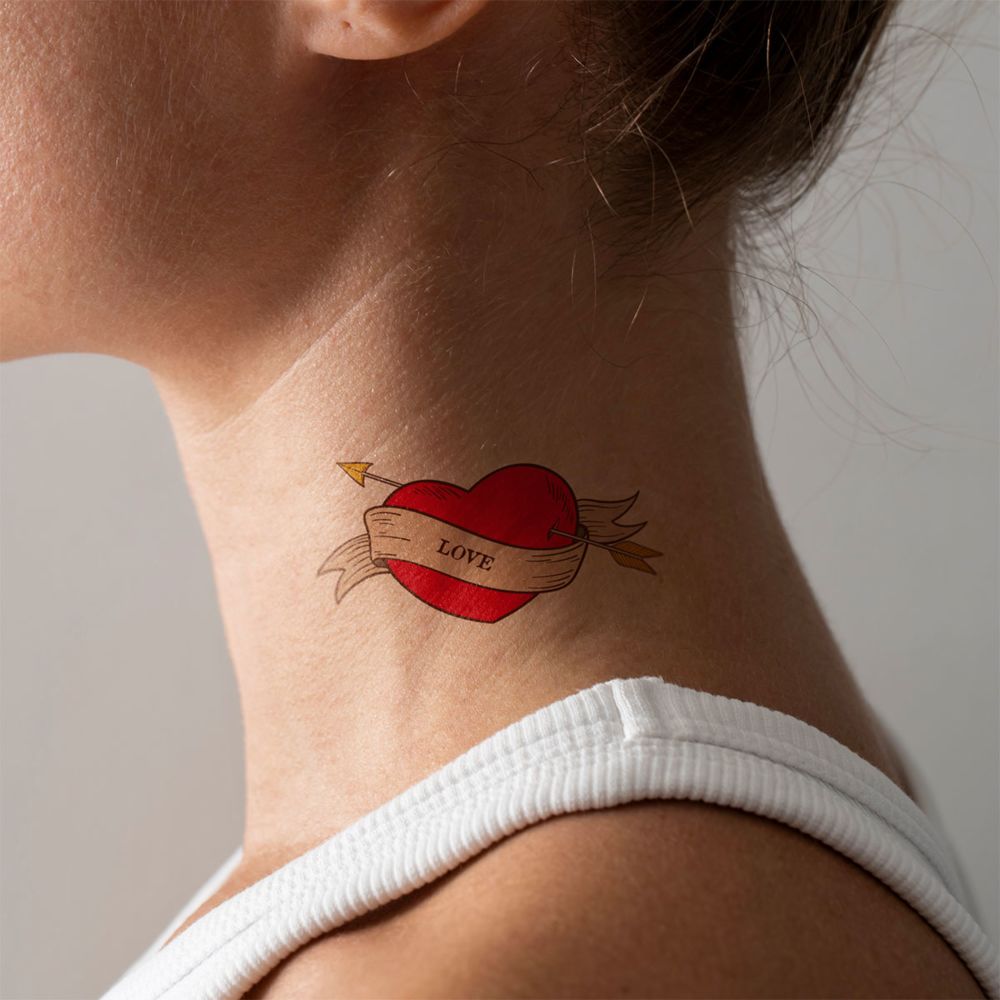Personalisierbare Tattoos 6er Set mit Retro-Designs und Text