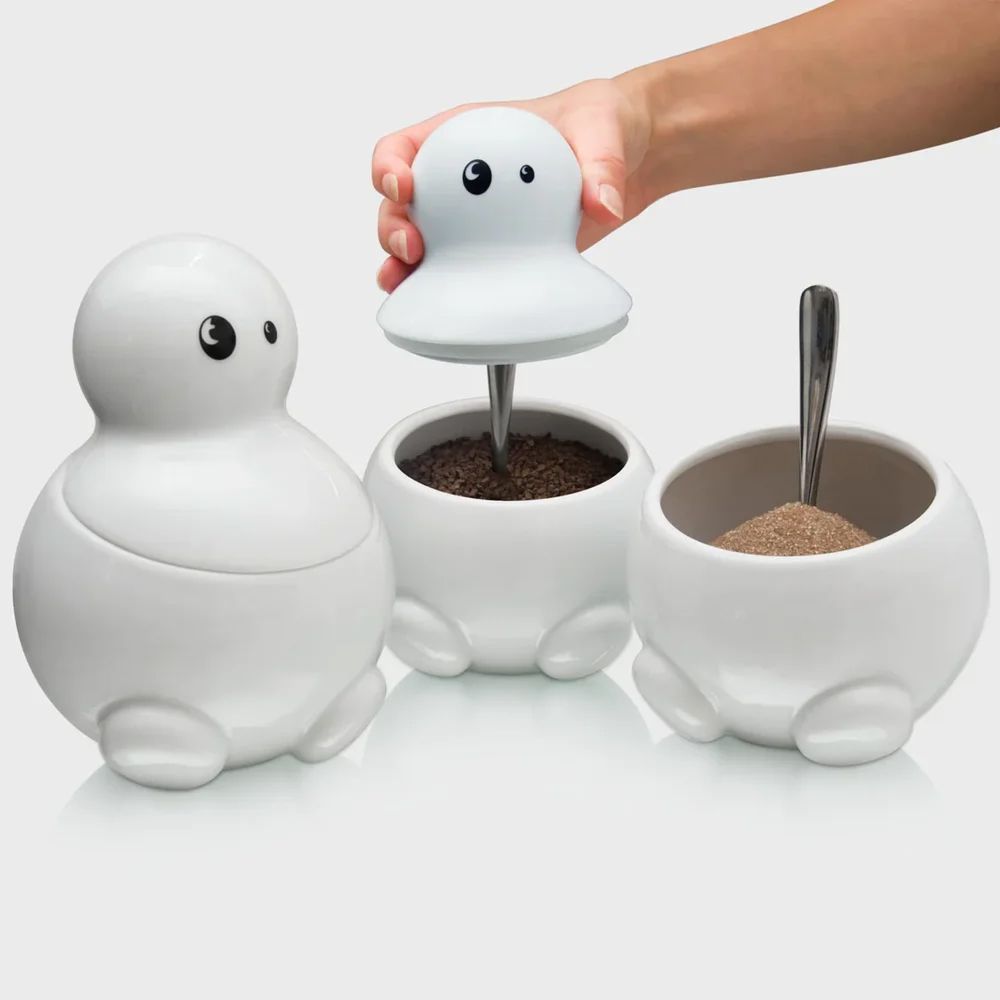Tom, Dick und Harry Küchengefäße für Kaffee, Tee und Zucker