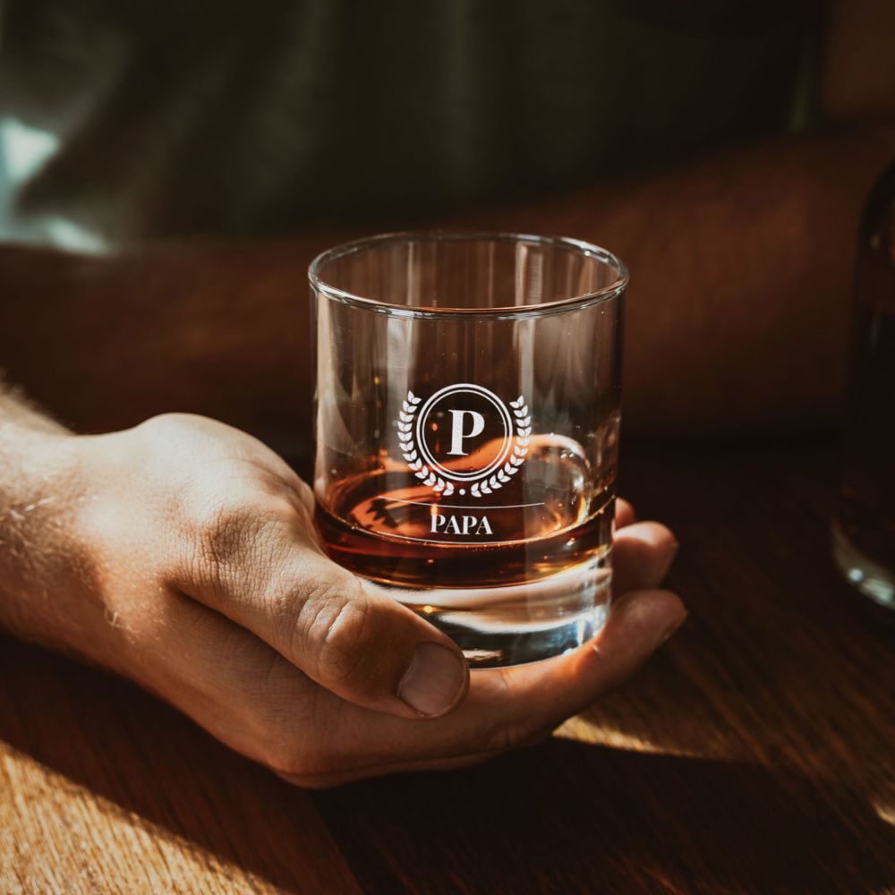 Personalisierbares Whisky Glas mit Monogramm