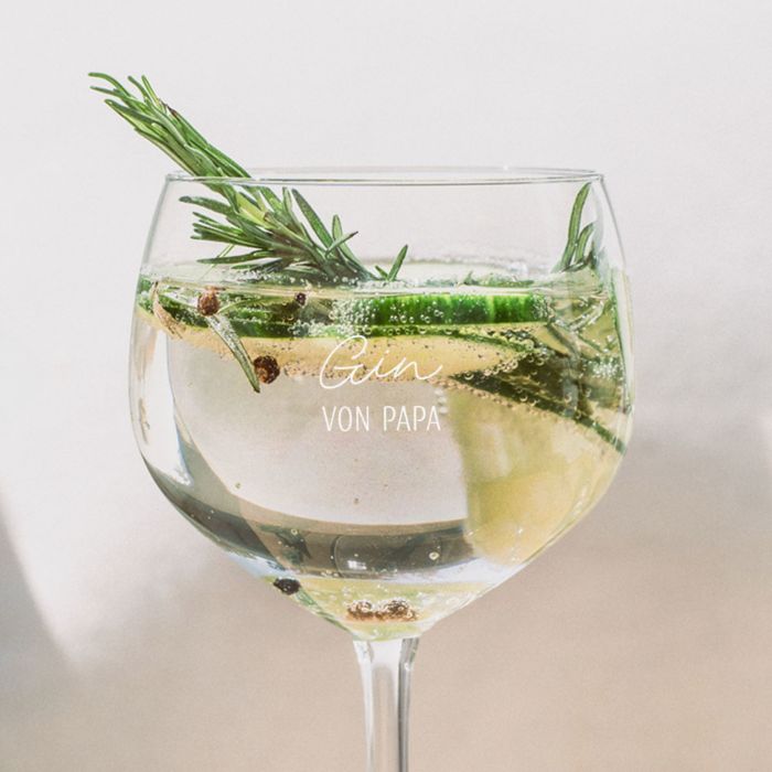 Personalisierbares Gin Glas mit Text