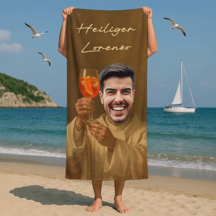 Personalisierbares Aperol Handtuch mit Gesicht