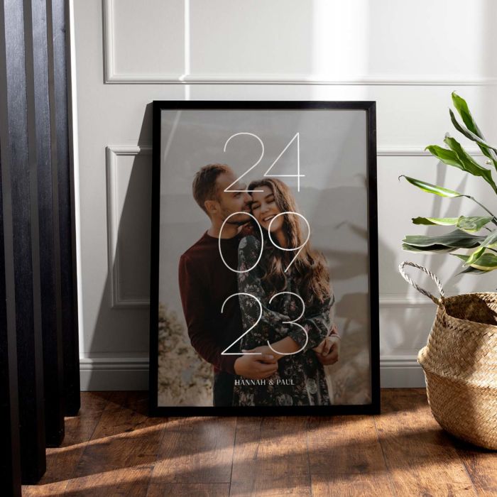 Personalisierbares Poster mit Datum und Namen