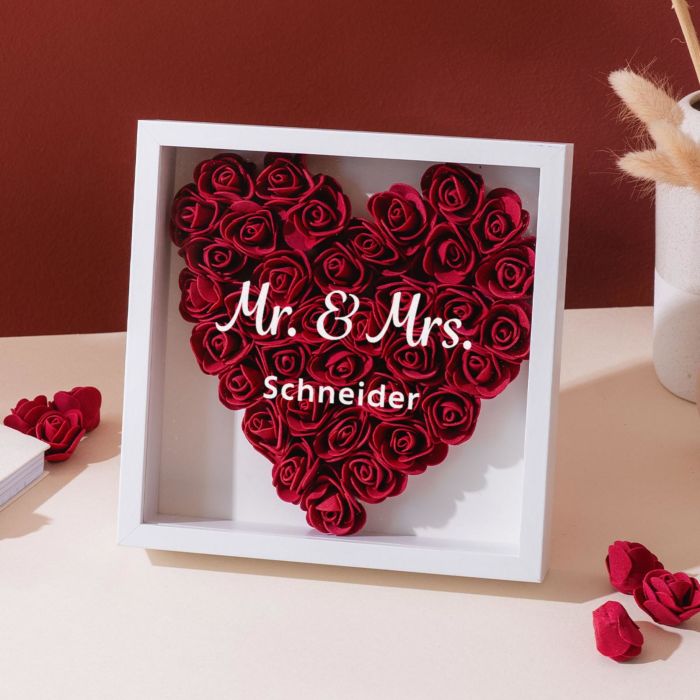 Personalisierbare Rosenbox mit Text