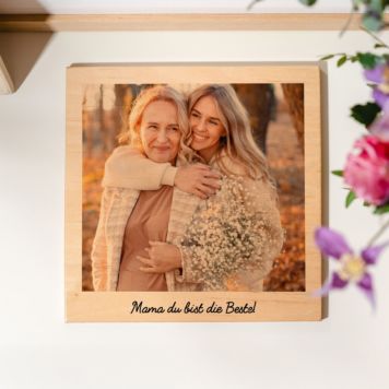 Personalisierbares Holzbild im Polaroid-Look